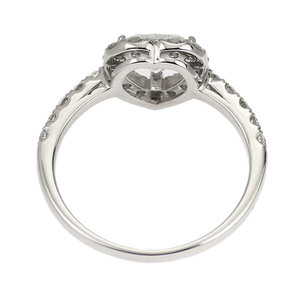 新品 Pt950 ハートシェイプ ダイヤモンド リング 0.710ct G SI2 D0.53ct【エスコレ】