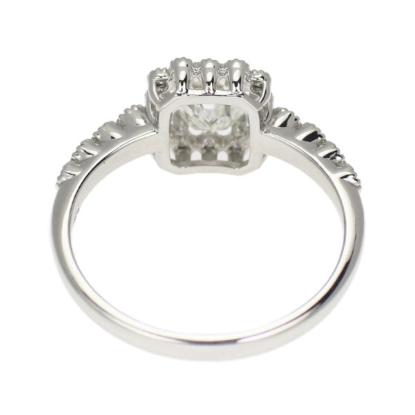 新品 Pt950 エメラルドカット ダイヤモンド リング 0.579ct I VS1 D0.15ct【エスコレ】