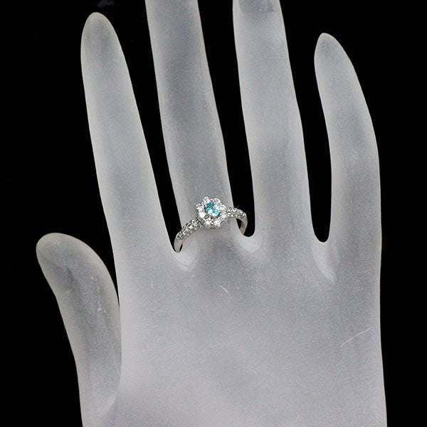 希少 Pt900 パライバ トルマリン ダイヤモンド リング 0.14ct D0.58ct