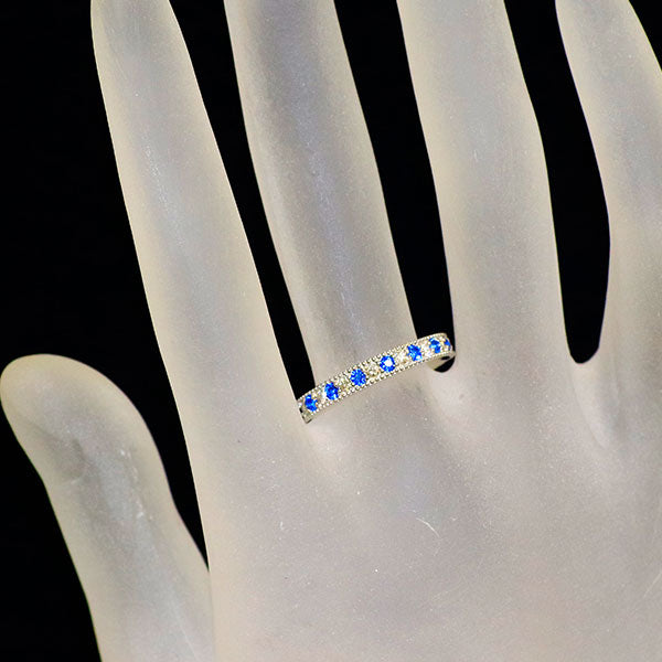 希少 Pt950 アウイナイト ダイヤモンド リング 0.13ct D0.14ct ハーフエタニティ