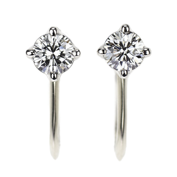 ポーラ Pt900/K14WG ダイヤモンド イヤリング 0.637ct F VS1 G