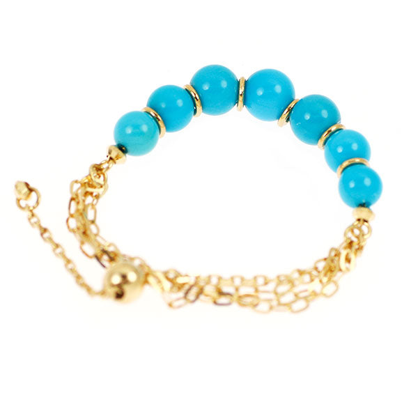 K18YG トルコ石 チェーンリング 径約3.0-3.6mm