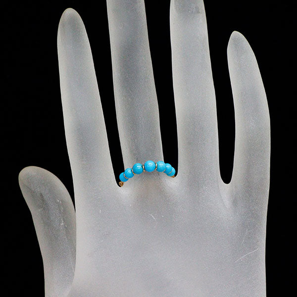 K18YG トルコ石 チェーンリング 径約3.0-3.6mm