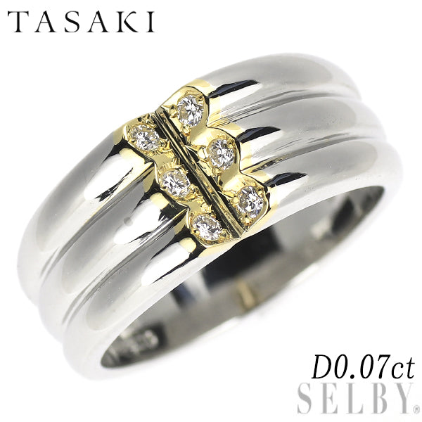 田崎真珠 Pt900/ K18YG ダイヤモンド リング 0.07ct