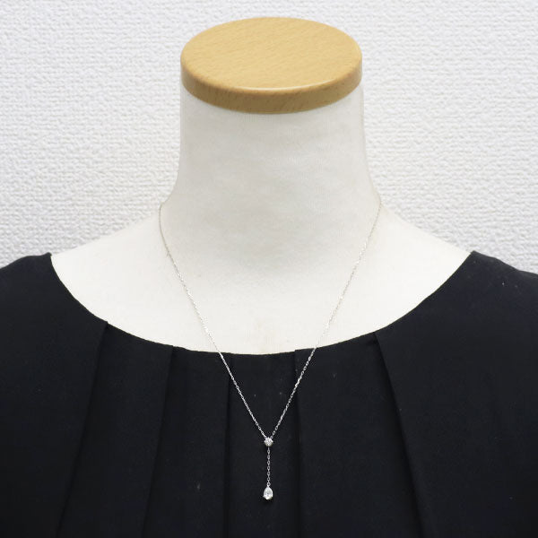 K18WG ダイヤモンド ペンダントネックレス 0.34ct D0.17ct