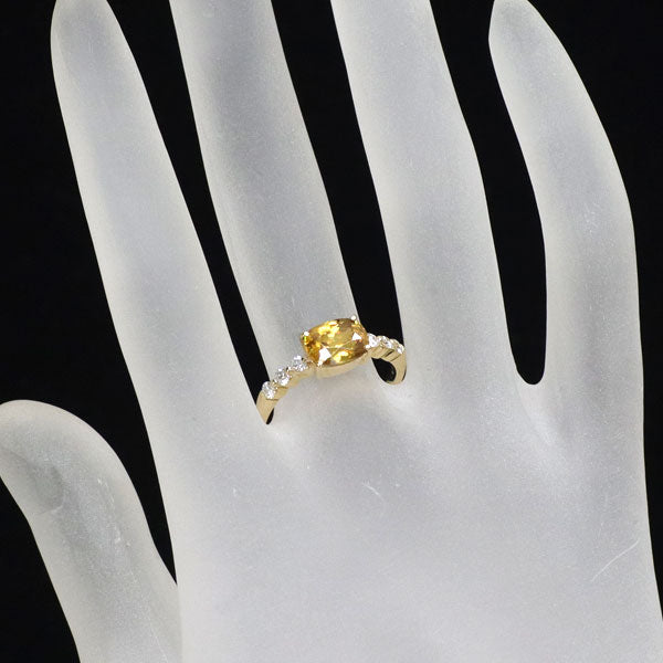 K18YG スフェーン ダイヤモンド リング 1.50ct D0.23ct
