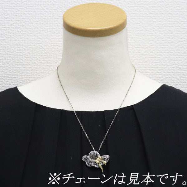 K18YG/WG ダイヤモンド ブローチ兼ペンダントトップ 0.30ct 帽子
