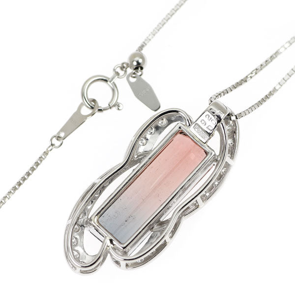 Pt パーティーカラードトルマリン ダイヤモンド ペンダントネックレス 9.20ct D0.43ct