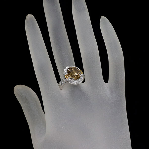 Pt900 オーバル ダイヤモンド リング 5.15ct D1.30ct