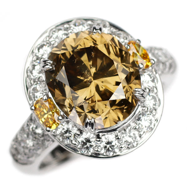 Pt900 オーバル ダイヤモンド リング 5.15ct D1.30ct