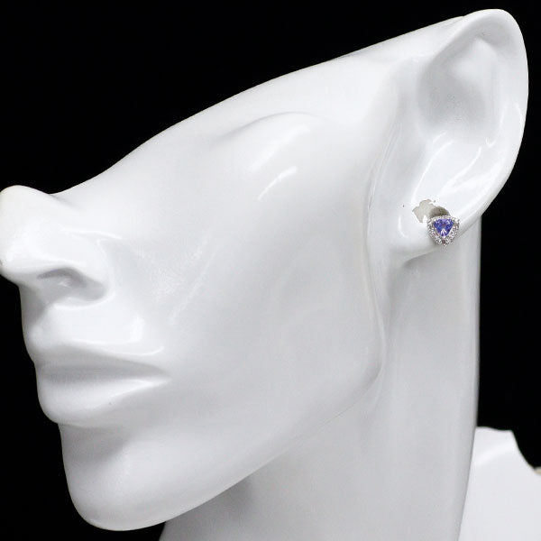 K18WG タンザナイト ダイヤモンド ピアス 0.48ct D0.14ct