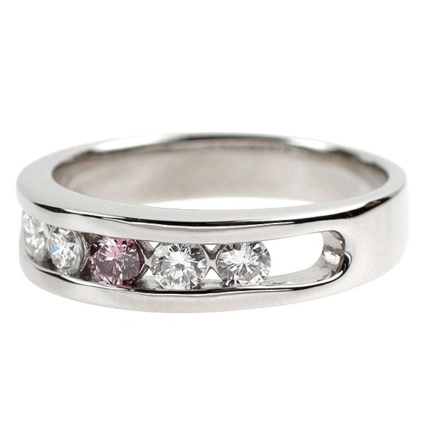 希少 Pt900 天然ピンク/カラーレス ダイヤモンド リング 0.120ct FIPP I1 D0.40ct
