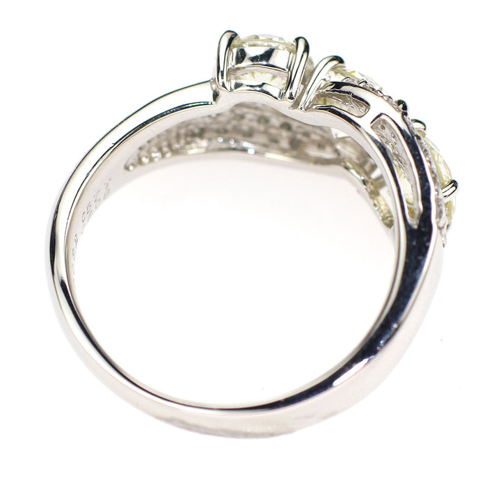Pt900 ダイヤモンド リング 1.762ct VLY-LY VVS1/VS1/VS2 VG-G D0.32ct
