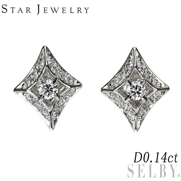スタージュエリー Pt950 ダイヤモンド ピアス 0.14ct