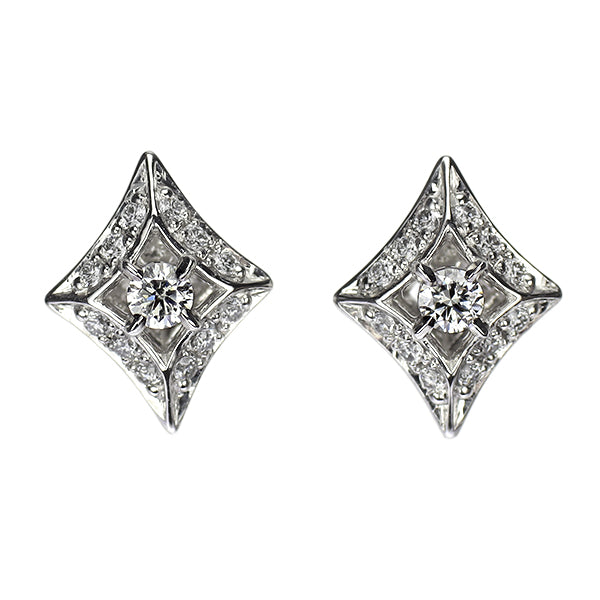 スタージュエリー Pt950 ダイヤモンド ピアス 0.14ct
