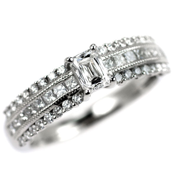 Pt900 クリスカット ダイヤモンド リング 0.338ct D0.55ct