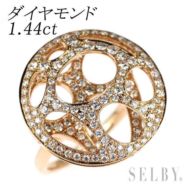 K18PG ダイヤモンド リング 1.44ct