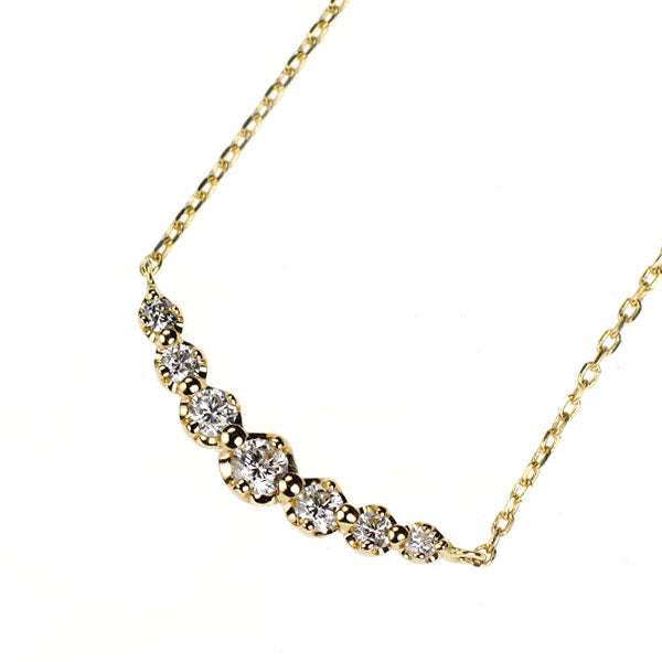 4℃ K18YG ダイヤモンド ペンダントネックレス