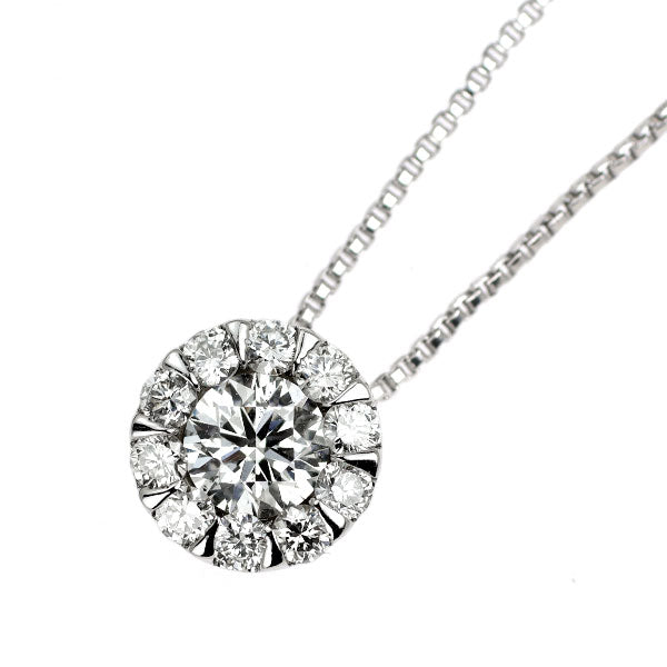 K18WG ダイヤモンド ペンダントネックレス 0.184ct D0.13ct