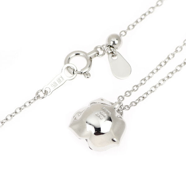 ブラックコーティング/ K18WG ダイヤモンド ルビー ペンダントネックレス 0.04ct R0.40ct フラワー