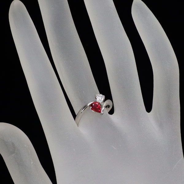 Pt900 ルビー ダイヤモンド リング 0.58ct D0.18ct
