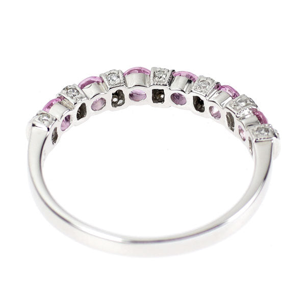 K18WG ピンクサファイア ダイヤモンド リング 0.58ct D0.13ct
