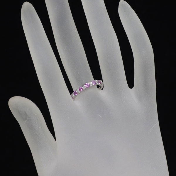 K18WG ピンクサファイア ダイヤモンド リング 0.58ct D0.13ct