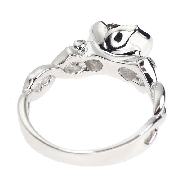 ブラックコーティング/ K18WG ルビー ダイヤモンド リング 0.07ct D0.41ct 薔薇