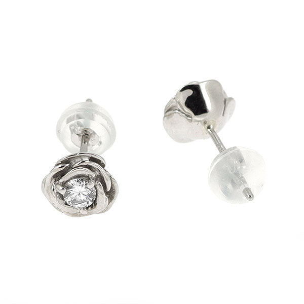Pt900 ダイヤモンド ピアス 0.20ct フラワー