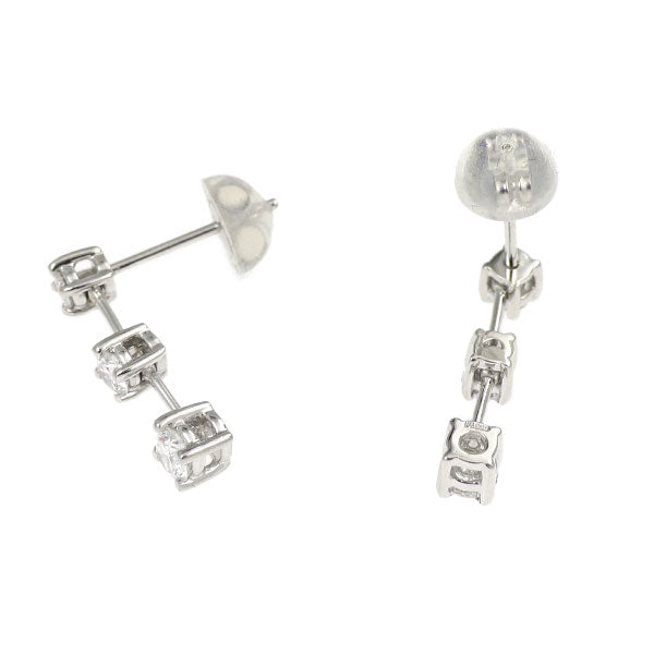 Pt900 ダイヤモンド ピアス 0.51ct スリーストーン