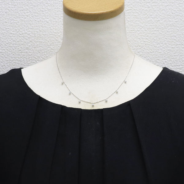 K18WG ダイヤモンド ネックレス 0.50ct ステーション