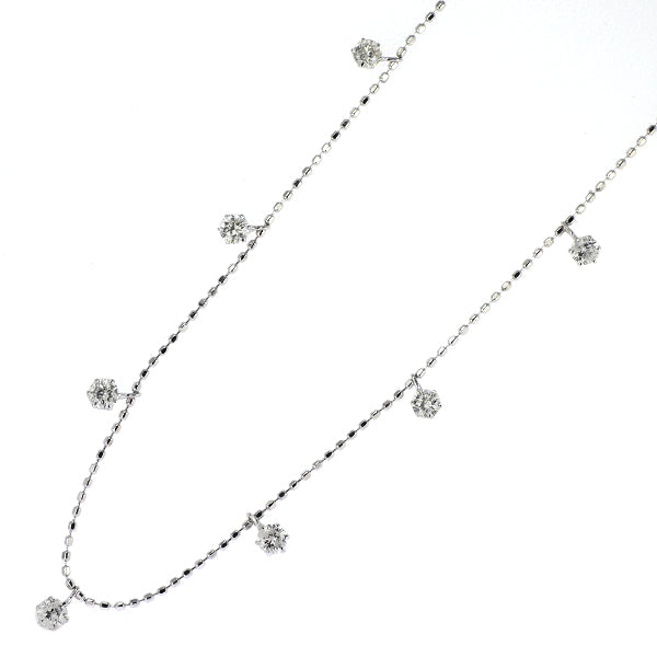 K18WG ダイヤモンド ネックレス 0.50ct ステーション