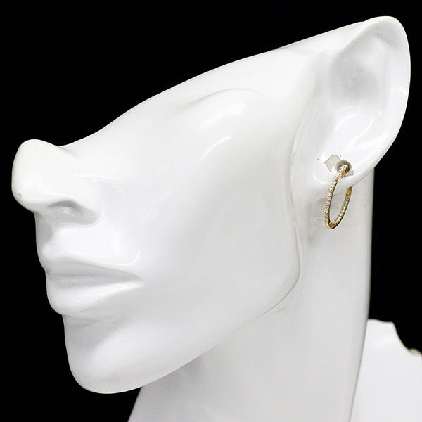 K18YG ダイヤモンド ピアス 0.30ct フープ