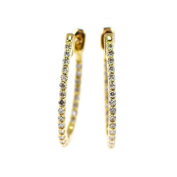 K18YG ダイヤモンド ピアス 0.30ct フープ