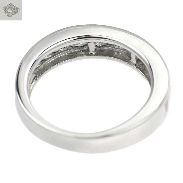 カナディアンダイヤ Pt950 プリンセスカット ダイヤモンド リング 1.00ct ハーフエタニティ
