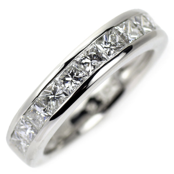 カナディアンダイヤ Pt950 プリンセスカット ダイヤモンド リング 1.00ct ハーフエタニティ