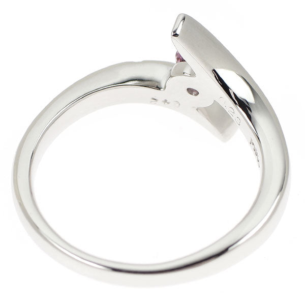Pt900 ラウンドブリリアントカット ピンク サファイア ダイヤモンド リング 0.42ct D0.23ct