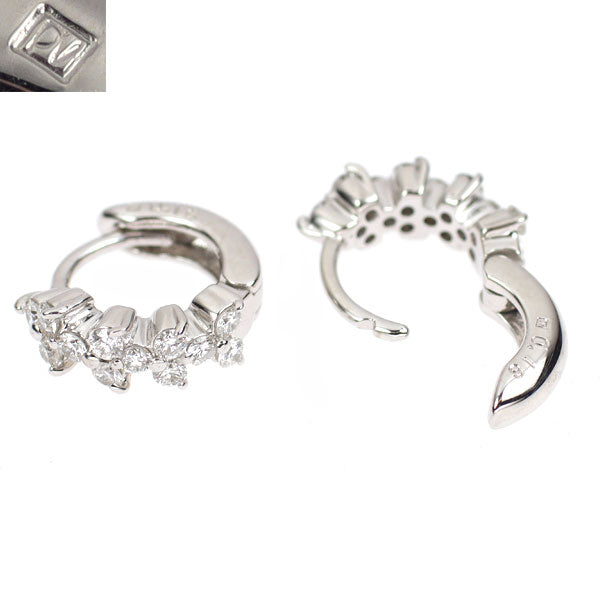 ポンテヴェキオ K18WG ダイヤモンド ピアス 0.32ct フープ
