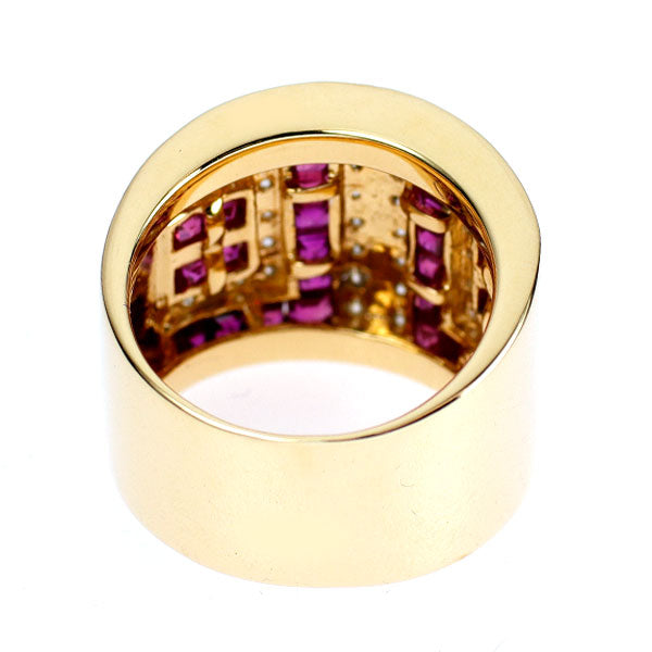 K18YG ルビー ダイヤモンド リング 3.00ct D0.30ct