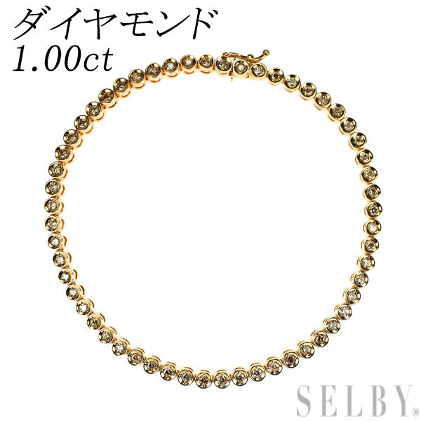 K18YG ダイヤモンド テニス ブレスレット 1.00ct