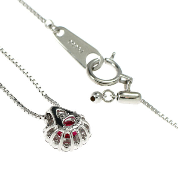 Pt900/ Pt850 ルビー ダイヤモンド ペンダントネックレス 0.54ct D0.14ct