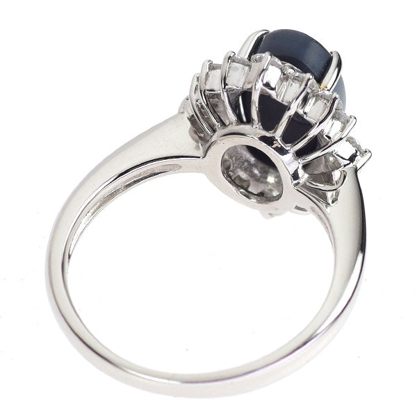 Pt900 ブラックオパール ダイヤモンド リング 2.28ct D0.63ct