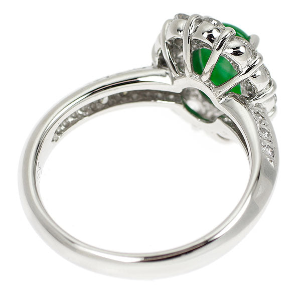 Pt900 樹脂含浸なし 翡翠 ダイヤモンド リング 1.09ct D0.67ct