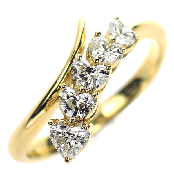 K18YG ハートシェイプ ダイヤモンド リング 0.73ct