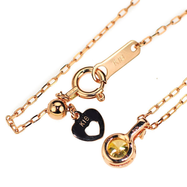 K18PG トリートイエローダイヤモンド ペンダントネックレス 0.227ct D0.01ct