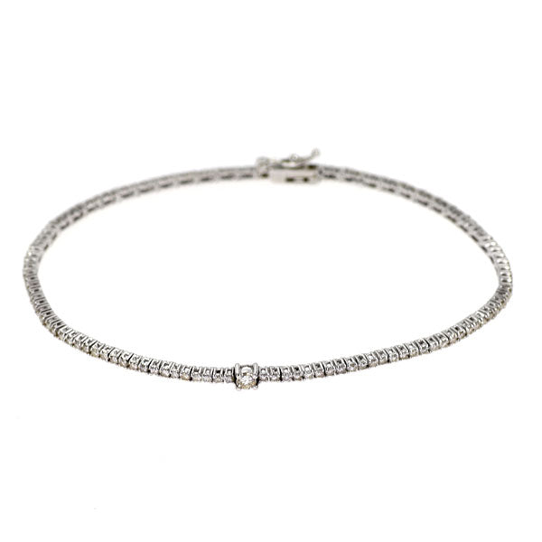 JF292★高級 ダイヤモンド1ct K18WG テニスブレスレット JF292☆高級 ダイヤモンド1ct K18WG テニスブレスレット - メルカリ