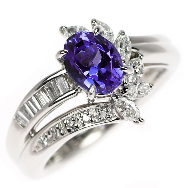 Pt900 タンザナイト ダイヤモンド リング 1.25ct D0.51ct