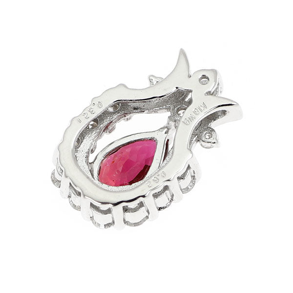 K18WG ルビー ダイヤモンド ペンダントトップ 0.62ct D0.321ct