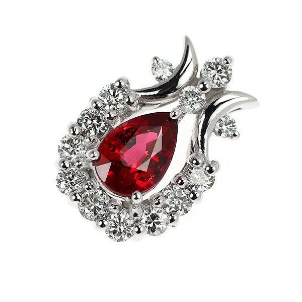 k18 WG ルビー　ダイヤ　ペンダントトップ K18WG ルビー ダイヤモンド ペンダントトップ 0.62ct D0.321ct