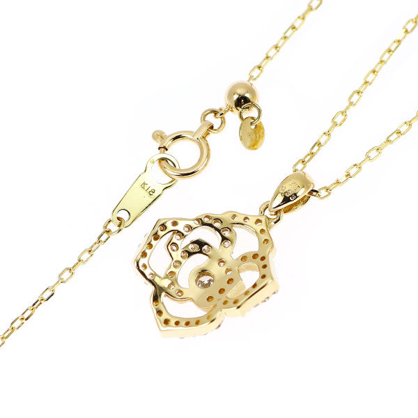 K18YG ダイヤモンド ペンダントネックレス 0.33ct フラワー